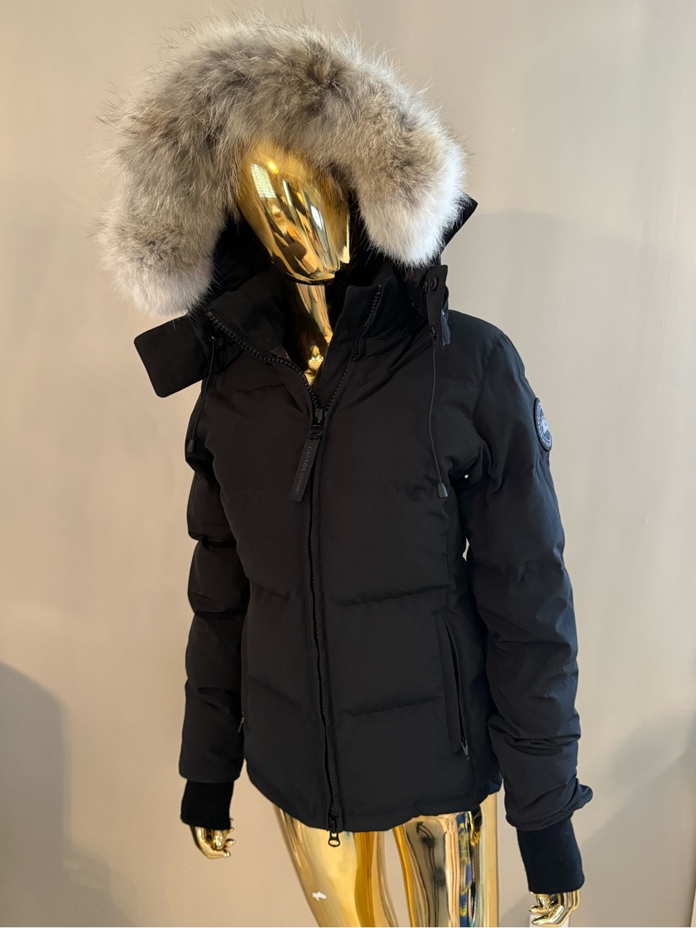 Canada Goose Women’s Black Down Parka Jacket with Fur Hood Size S